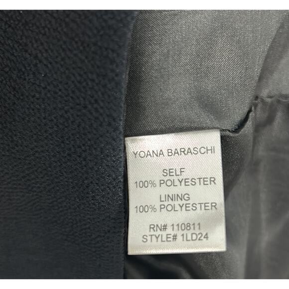 Yoana Baraschi Deep Navy Sheath Ruffle Shoulder Dress Women’s size 4 - Picture 6 of 7